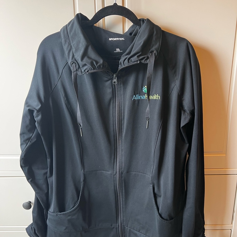 Sport-Tek Black Ladies Zip-Up Jacket